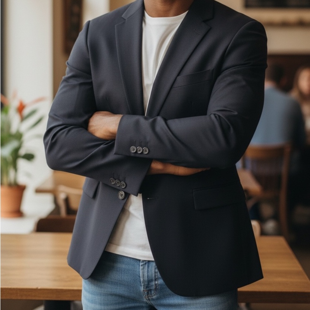 Ralph Lauren Navy Sports Coat 44 L